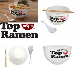 Top Ramen Bowl Set with Chopsticks and Spoon